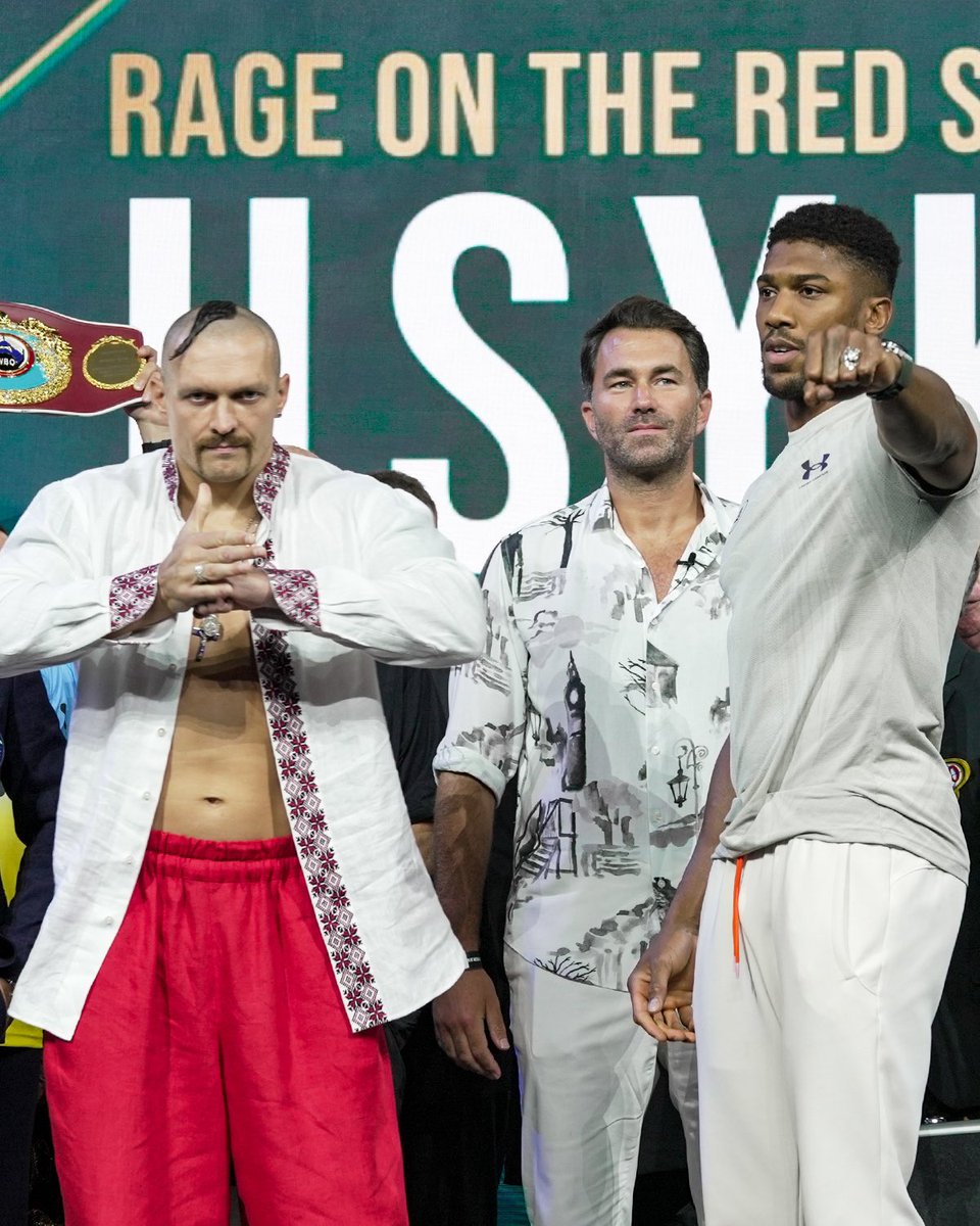 تم قياس اوزان الملاكمين و المواجهة الاخيرة بينهم انتهت. اوسيك ضد جوشوا ٢ اصبحت رسميه!

[ #UsykJoshua2 #RageOnTheRedSea #ROTRS ]