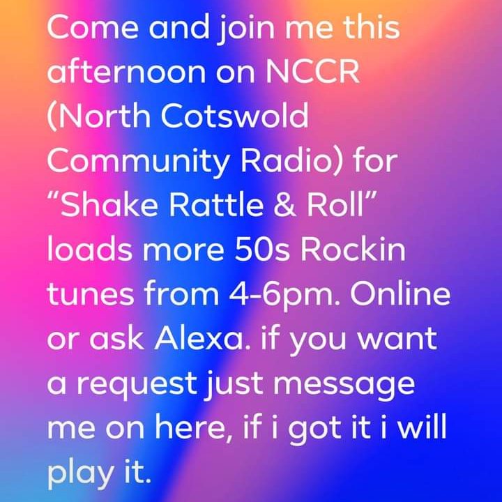 Terry Howse is live from 4pm
nccr.co.uk
<a href="/tunein/">TuneIn</a>
#rockabilly #cotswolds