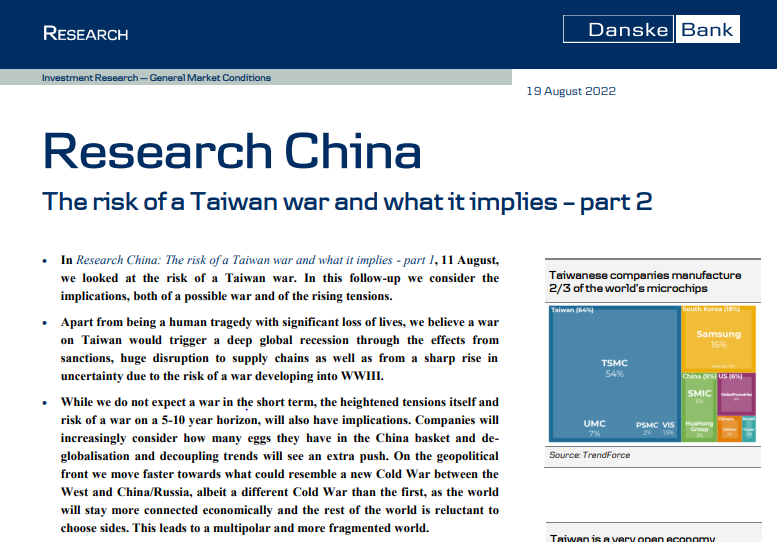 Part two of our research on the risk of a Taiwan war and implications. Here I look at implications bit.ly/Taiwanwarrisk2 . #China #dkoeko #coldwar