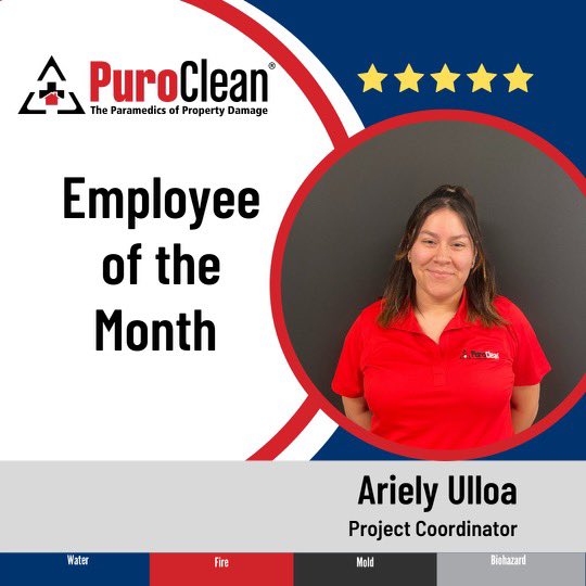 PCHoboken's tweet photo. It's Employee of the Month Friday! Meet our new member to the PuroClean family Ariley Ulloa our Program Coordinator. The hard work and dedication you put into our team is an inspiration to all of us! 

#PuroCleanHoboken #PCHoboken #PuroClean #NJ #HudsonCounty #RestorationServices https://t.co/ixWtcTdnlb