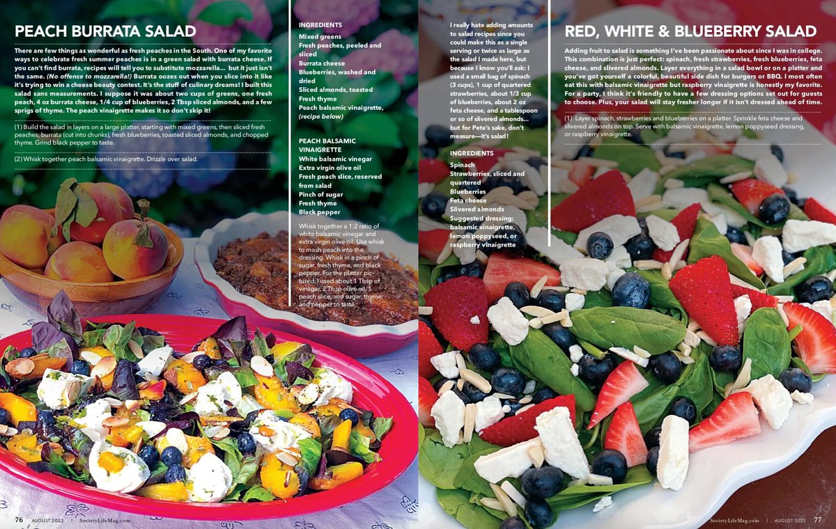 therosetable's tweet image. I'm obsessed with my summer salad spread in the August issue of @SocietyLifeMag, out now! 😍

Read the digital version here: mydigitalpublication.com/publication/?m…

#magazine #magazinespread #foodwriter