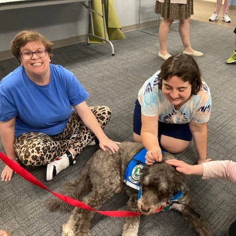 AbilityBeyond's tweet photo. #AbilityBeyond consumers with our #Bethel Day Program were thrilled to receive a visit from Gromit, a #therapydog from #Newtown Strong Therapy Dogs. Thank you so much for the visit and the support! At Ability Beyond, we discover, build and celebrate the ability in all people. https://t.co/GwESj62Dvn