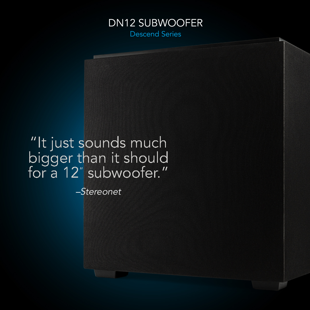 The DN12 sounds much bigger than a 12” subwoofer should, says Stereonet. “Factor in excellent build quality, real attention to detail in its design, and looks that blend into most environments, and this is an excellent all-rounder.” bit.ly/3QKz5WL