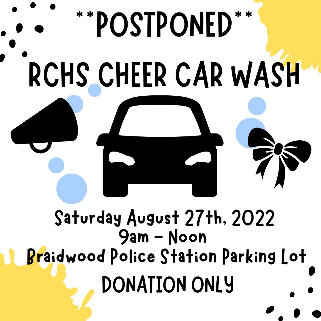 POSTPONED due to rain in the forecast tomorrow! See you next Saturday the 27th for a car wash 🧼