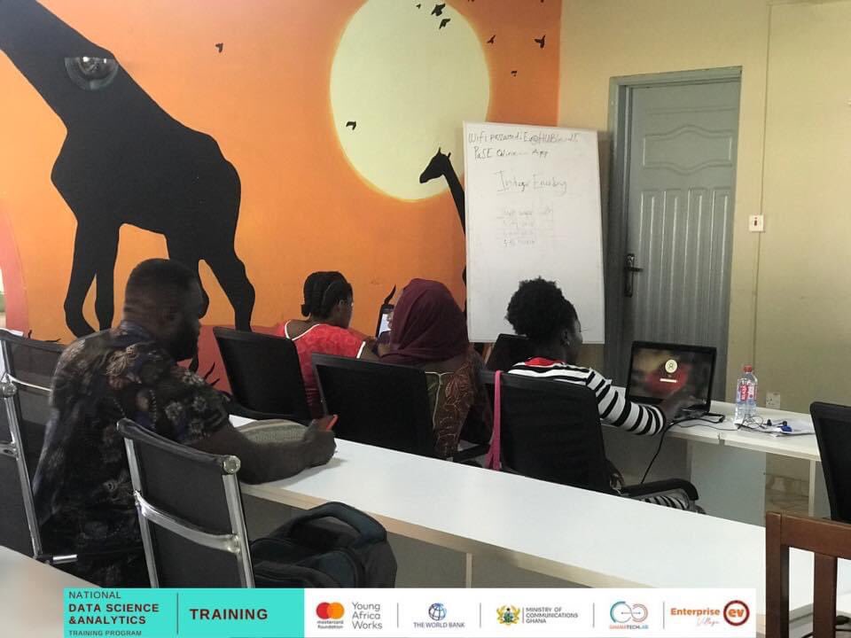EVhubaccra's tweet image. 𝗡𝗮𝘁𝗶𝗼𝗻𝗮𝗹 𝗗𝗮𝘁𝗮 𝗦𝗰𝗶𝗲𝗻𝗰𝗲 𝗧𝗿𝗮𝗶𝗻𝗶𝗻𝗴
The Data visualization trainees at the enterprise village worked on a Covid-19 project while the machine learning trainees worked on a bank marketing project. 
#datascience
#GTLbaseprogram
#python
#GhanaTechLab