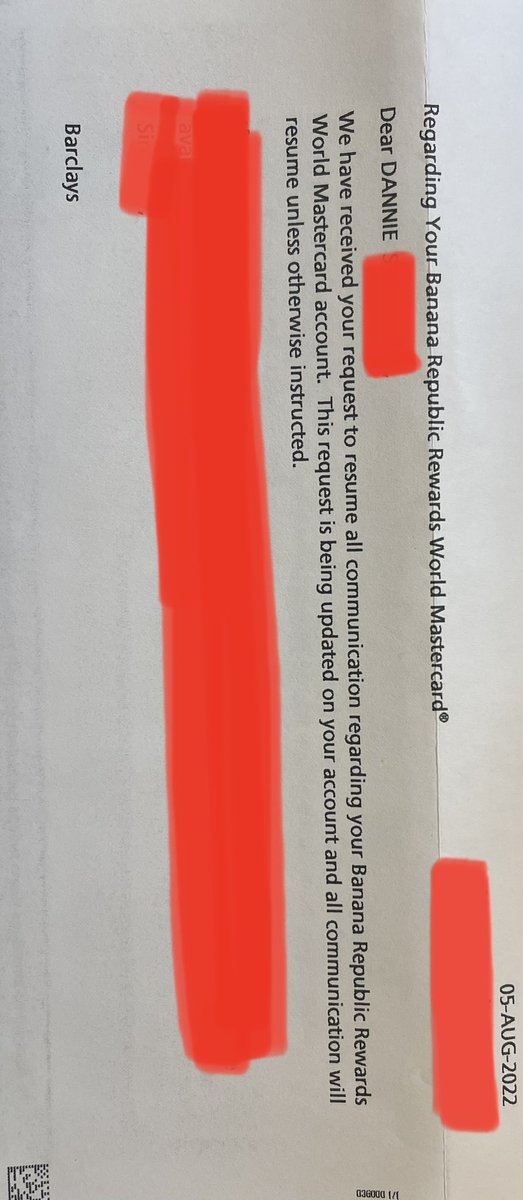 ashleydyearby's tweet photo. @BarclaysBankUS and @BananaRepublic this has got to be the worst transition I’ve ever experienced. 6 phone calls to get a card and after being assured cards were mailed, we get these letters. But I’m sure you want the bill paid, right? https://t.co/VZUwdQ9EnI
