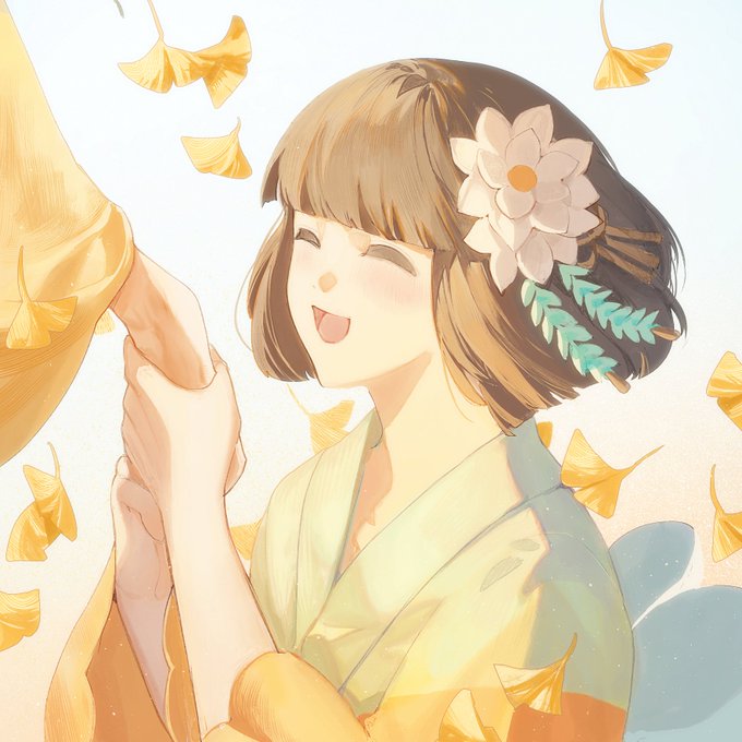 「銀杏の葉 和服」のTwitter画像/イラスト(新着)
