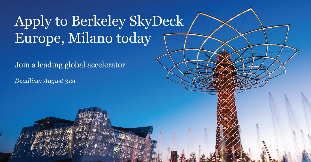 SkyDeck Europe is kicking-off its Batch 15 Accelerator Program soon! Based at MIND, a $4 billion innovation district of Milan, SkyDeck Europe will provide you with access to the resources and network you need to grow your business in Europe. Apply here: lnkd.in/fwmihM5