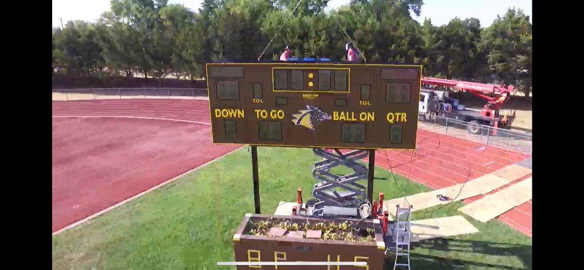 New scoreboard going up at the football field!