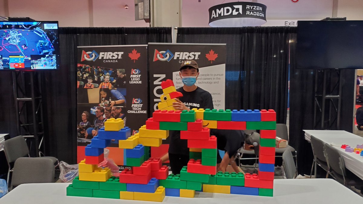 The <a href="/CANFIRST/">FIRST Robotics Canada</a> logo made out of LEGO! Come swing by our booths at the CNE