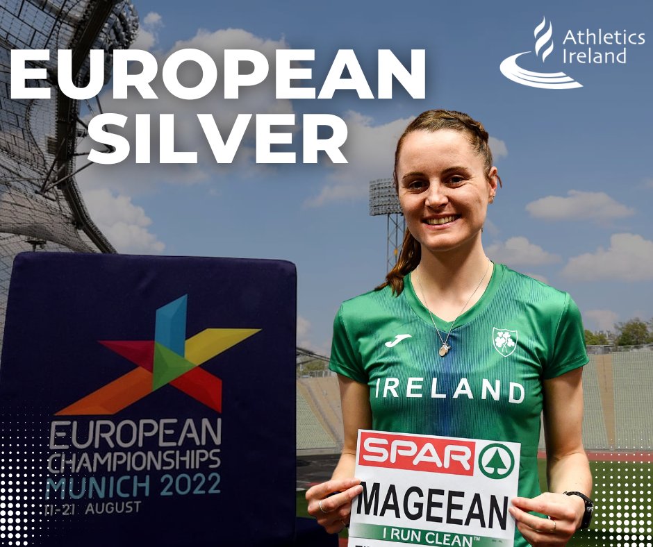 💥IT'S SILVER FOR MAGEEAN ON A MAGIC NIGHT IN MUNICH💥

Ciara Mageean has produced the performance of her career to claim a European 1500m silver medal on another special night for the Portaferry athlete🙌🇮🇪 MAGIC!!!!!

⏱️4.02.56 SB

Result: bit.ly/3AAfLGg

#Munich2022