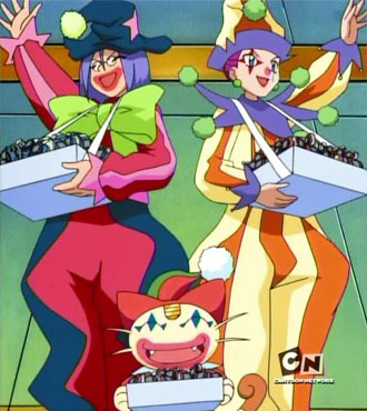 clownofthe_'s tweet photo. today's clowns of the day are Team Rocket from Pokémon! https://t.co/Px9vBxQD1c