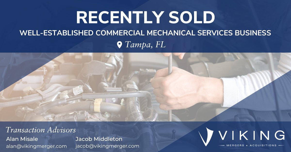 Congratulations to Alan Misale and Jacob Middleton for facilitating our most recent business acquisition through our Tampa, FL, office. ​#businessbroker #businessowners #sellabusiness #vikingmergers