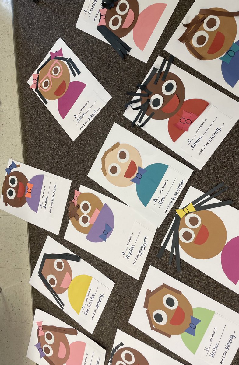 Today we read “I Like Myself” and made these adorable self portraits.