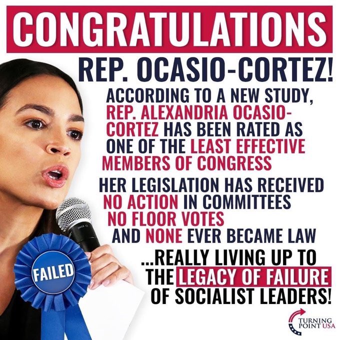 TinaForteUSA's tweet photo. AOC is the least effective member of Congress.

She’s more worried about pleasing her liberal elitist friends than she is with helping the people of New York.

The Bronx and Queens deserve better. #SaveNY https://t.co/Afj38jjERq