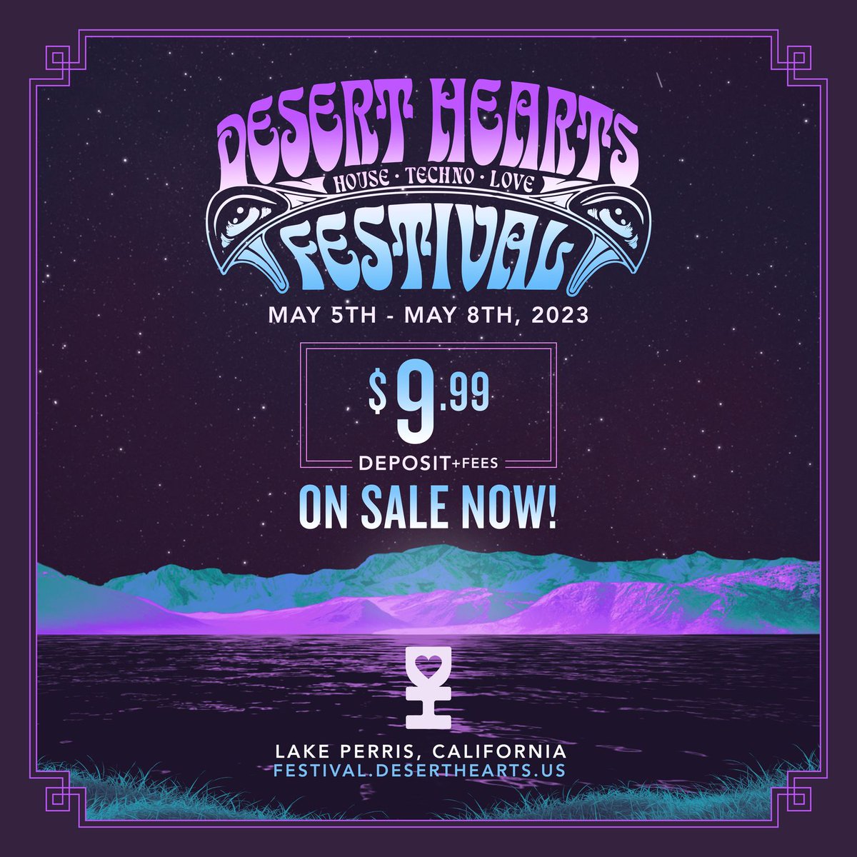 Desert Hearts Festival 2023 tickets are ON SALE NOW! Hop on that payment plan for $9.99 + fees with 10 monthly payments at deserthearts.us/dhftickets!🌵💜🌌