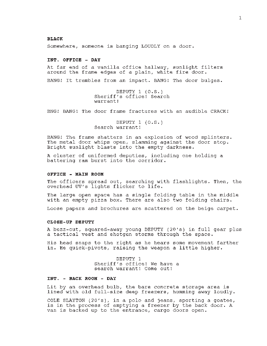 WriterJCYoung's tweet photo. #firstpagefridays #1stpagefriday #screenwritingtwitter #WIP

Recent graduate Cole Slayton's efforts to find a job lead him into a world of low crime and high STEAKS.

Adventures in Frozen Meats is a comedy/drama series. https://t.co/QIlI358Li4