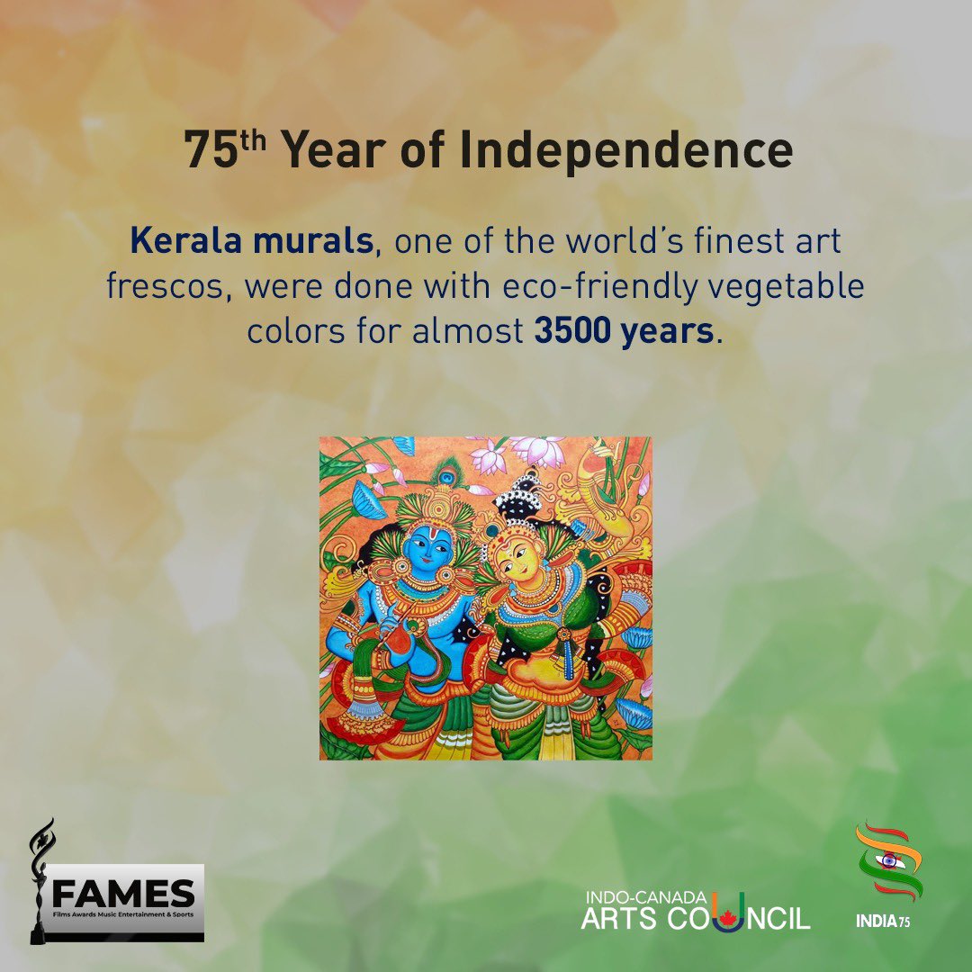 itsIndia75's tweet photo. Organically Frescoed
#FAMES 

#ICAC #itsindia75 #india75 #AzadiKaAmritMahotsav  #PBDH2 #AjaayModi #ontario #niagarafalls #canada #Bollywood #Sports #Films #Music #ConsulateGeneralOfIndia #Toronto https://t.co/W8d2eFll8X
