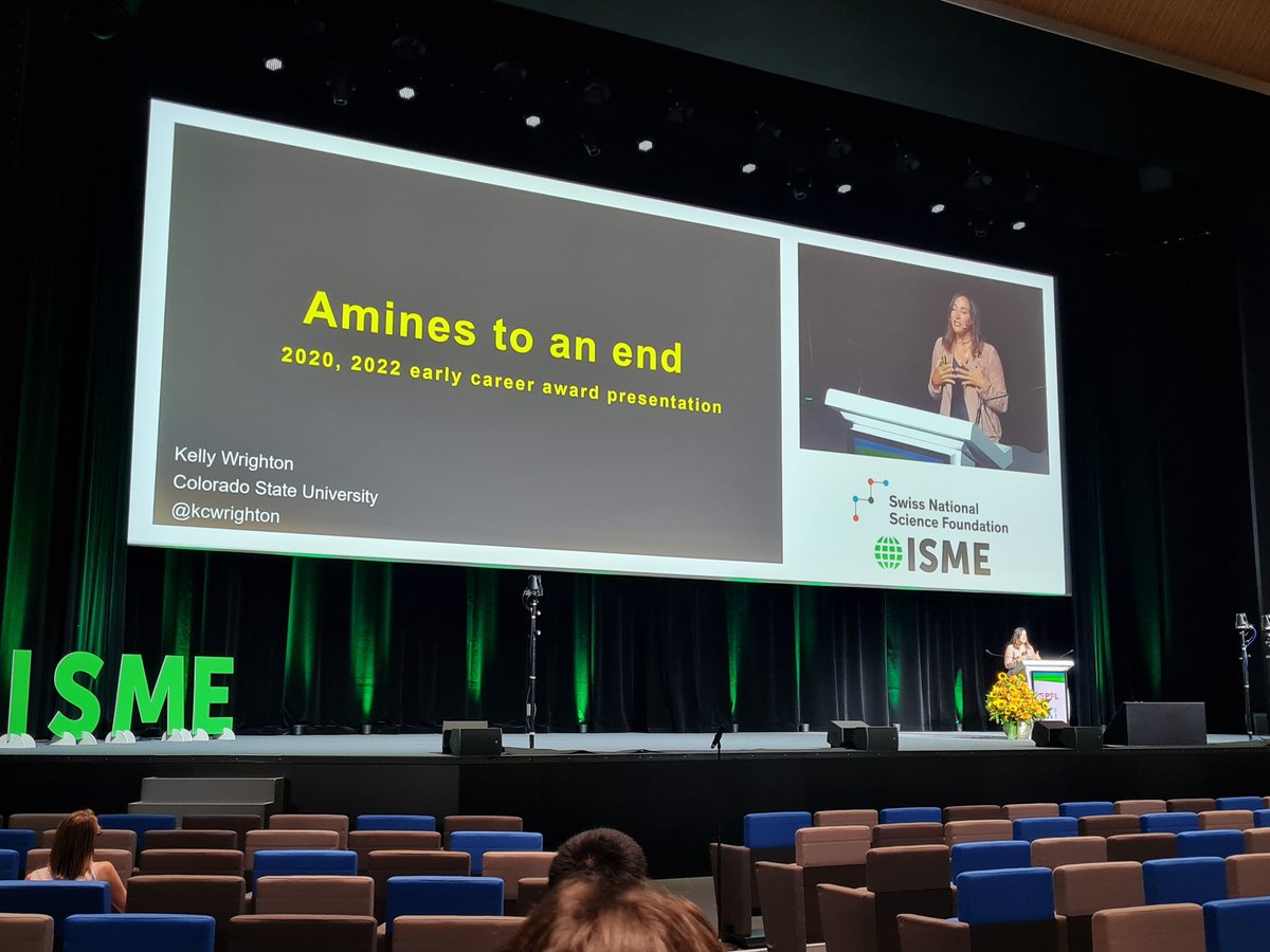 greeninglab's tweet photo. Brilliant plenary from @TheWrightonLab on the multifaceted roles and opportunities of microbial methylamine metabolism. A stellar recipient of the #ISME18 Young Investigator Award. https://t.co/pYzQV3thNj