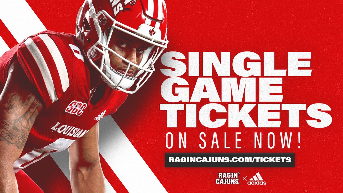 RaginCajuns's tweet photo. 𝗣𝗔𝗖𝗞 𝗖𝗔𝗝𝗨𝗡 𝗙𝗜𝗘𝗟𝗗! 🏟️

𝗦𝗶𝗻𝗴𝗹𝗲 𝗚𝗮𝗺𝗲 Tickets are ON SALE NOW! 

🔗https://t.co/SqfkTup5Gf

#GeauxCajuns⚜️ https://t.co/UBzqIP6mo6