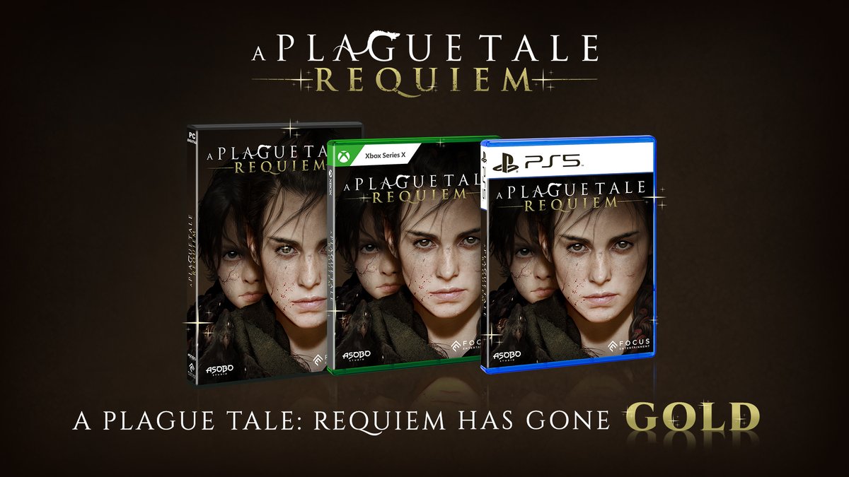 True. We're delighted to announce that #APlagueTaleRequiem has gone GOLD 💛✨

We can't wait for you to see what adventures await Amicia and Hugo! Pre-order here: bit.ly/3psTTXl