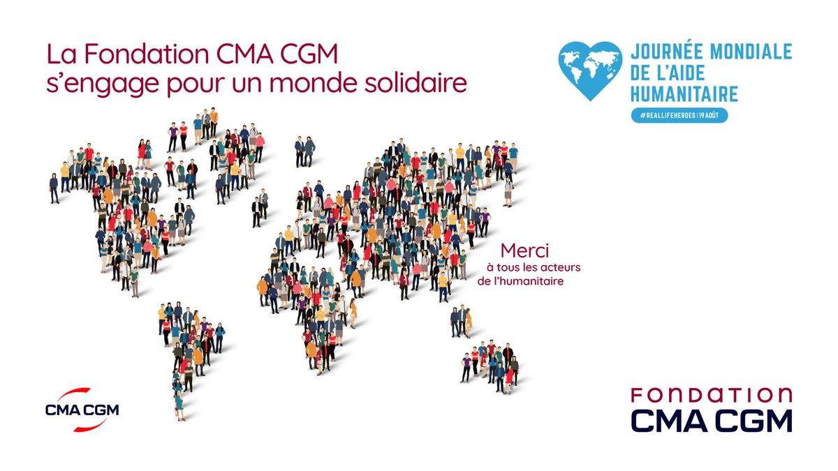 #JournéeMondialedelAideHumanitaire | Le Groupe CMA CGM mobilise l’expertise de ses collaborateurs et son outil industriel aux côtés de la Fondation CMA CGM pour acheminer des biens et produits essentiels suite à des crises humanitaires dans le monde entier.