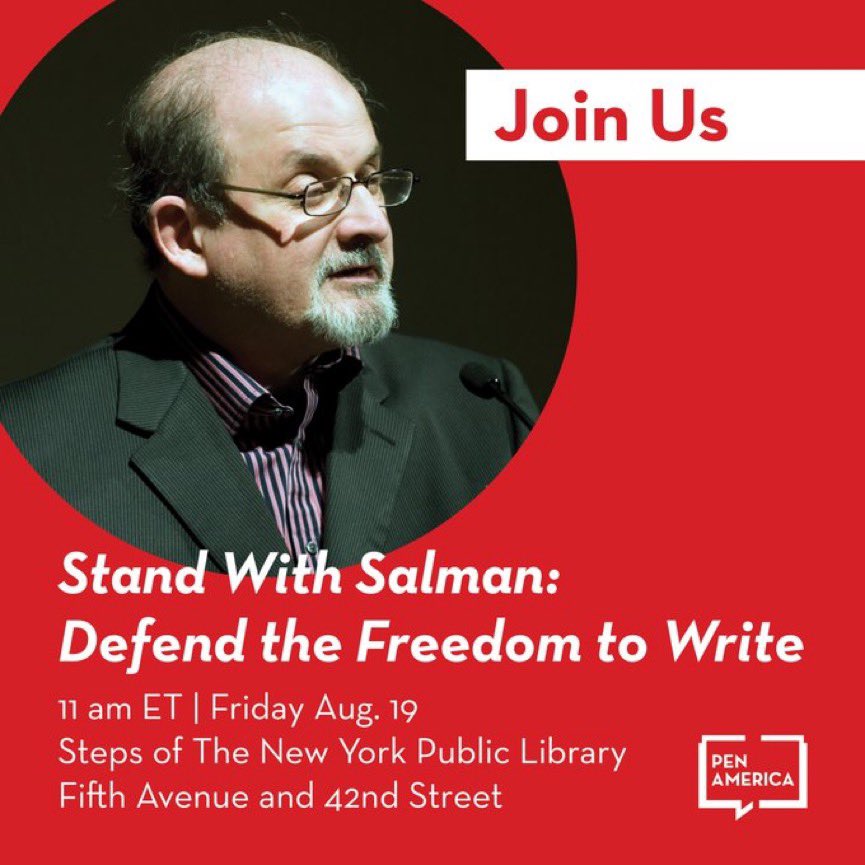 At 11am EST (4pm GMT) Log on to pen.org/event/stand-wi… to #StandWithSalman <a href="/SalmanRushdie/">Salman Rushdie</a> 

#SalmanRushdie