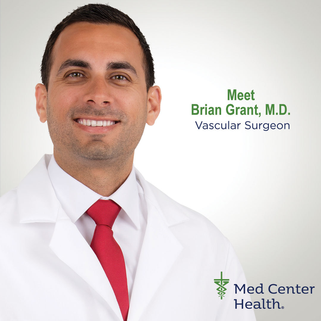 Med Center Health Heart, Lung &amp; Vascular Surgeons is proud to welcome Brian Grant, M.D. to our vascular surgery team, providing the area’s most comprehensive vascular care. To make an appointment, call 270-796-3330 or visit bit.ly/3H1Zv1f for more information.