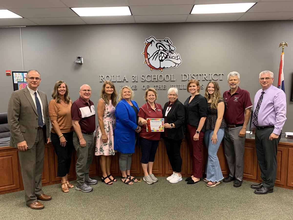 The Rolla Board of Education gives to the local community in many ways! This outstanding group of leaders won the second place level of giving during Phelps County Bank’s Take a Stand Against Child Abuse, raising over $1800 at their booth.