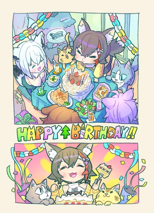 ミオちゃん誕生日おめでとう🎊🎂🎉
#みおーん絵 