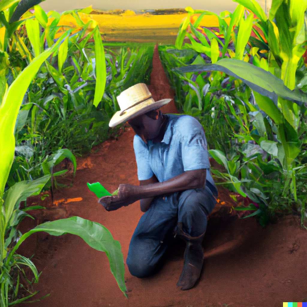 We asked <a href="/OpenAI/">OpenAI</a>’s Dalle.E to create art from our work! 

This is what it came up with. 

#Sdgs #aiforgood #okuafoai #foodsecurity