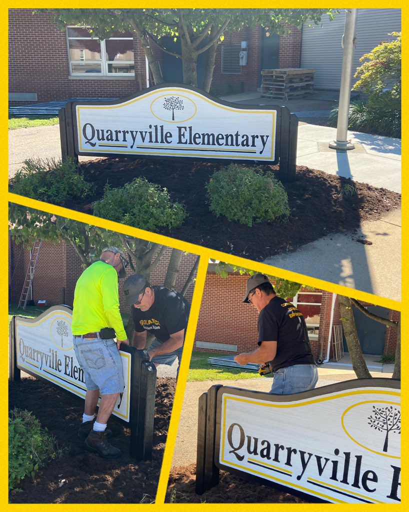 The QE sign received a facelift this summer! It’s ready for you to take your back to school pictures! See you at Open House next Thursday! #QvillePride