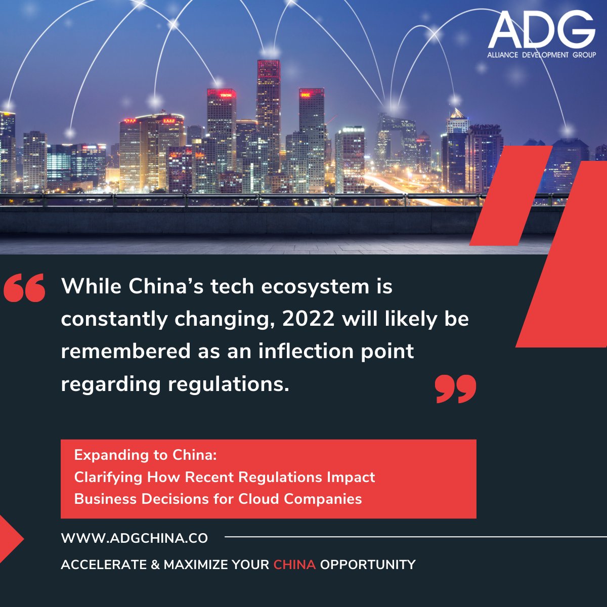 AdgChina's tweet photo. While #China’s #tech ecosystem is constantly changing, 2022 will be an inflection point re regulations, due to clarity where types of #data fall on the regulatory spectrum. Clearer entry paths for #SaaS companies entering China with their global #cloud: https://t.co/TH1AcqopiG https://t.co/oHJS4wk5Ye