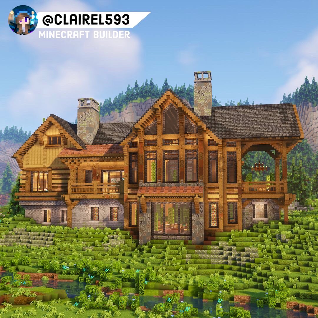 Minecraft Wood Cabin get-more-from-claire1593-on-patreon-minecraft-houses-minecraft-house