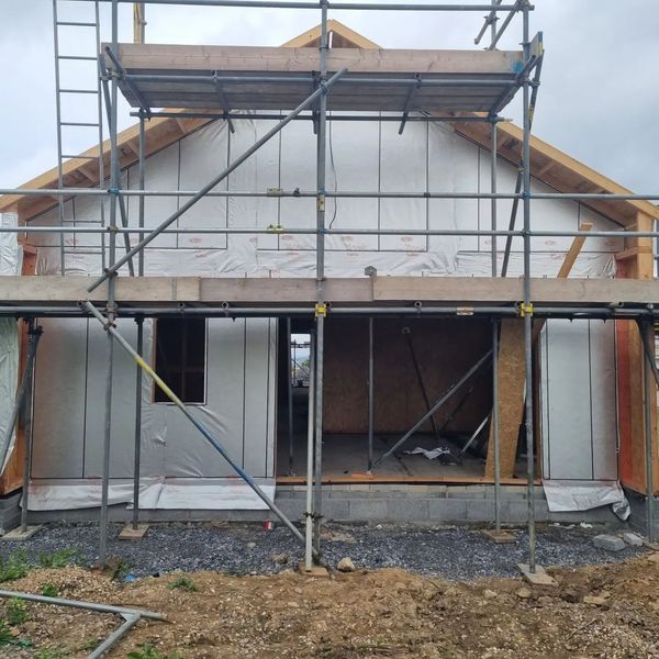 Large extension to rural dwelling taking shape with timber frame nearing completion <a href="/VghanConstruct/">Vaughan Construction</a> 
<a href="/FforestTimber/">Fforest Timber</a> @mwconsult @CreaghConcrete 
#architecture #design #llanelli #architect #construction #rurallife #contemporary 
Find out more on our website 
lewispartnership.co.uk