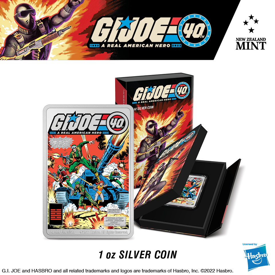 Yo Joe! Celebrating 40 years since G.I. Joe: A Real American Hero launched! This 1oz pure silver coin features the eye-catching first comic book cover from 1982. Now you know, and knowing is half the battle! Order here. go.hasb.ro/3psTAvx