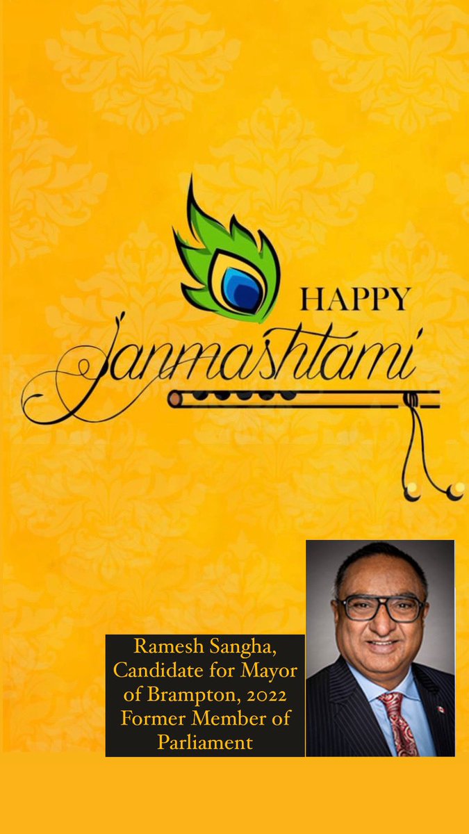 Wishing everyone celebrating a very Happy Janmashtmi. May Lord Krishna fill our hearts with peace, hope and Happiness. 
Hare Krishna 

#harekrishna #Brampton #Janmashtami2022