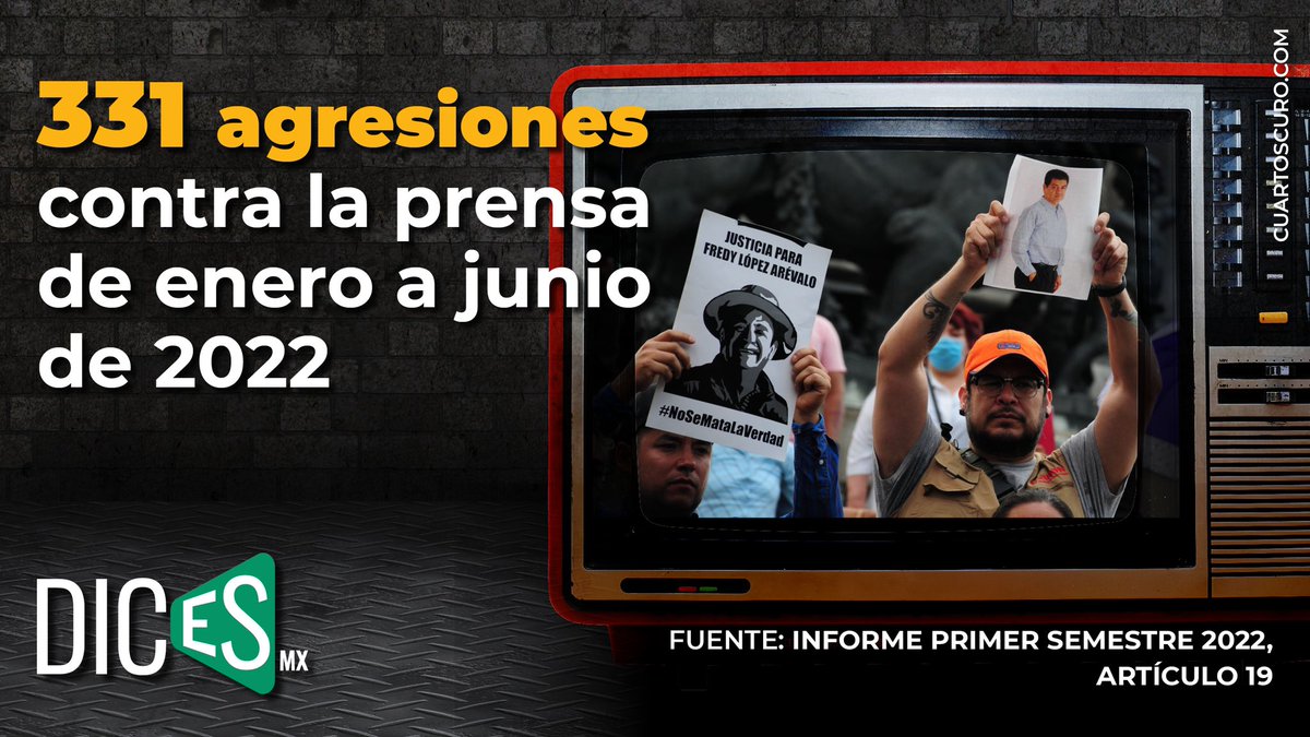 dicesmx's tweet photo. 🆘 2022 el año más violento contra periodistas mexicanos. 

De acuerdo a datos de @article19mex, cada 14 horas una persona que trabaja en algún medio de comunicación sufre un ataque. 

#YTúQuéDices #DicesMx https://t.co/WlOWbxlWQ9