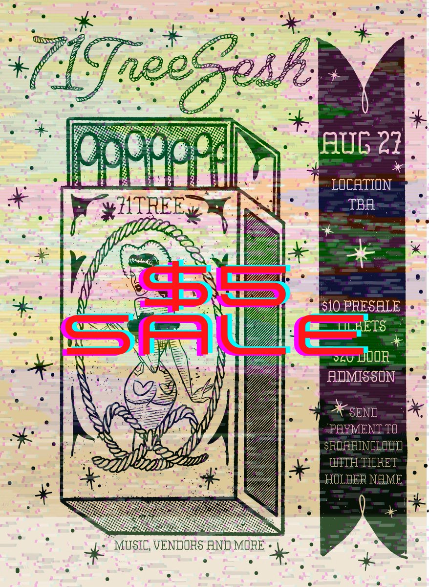 Today only! The $5 sale is on now until midnight! 🤩

Send $5 to $roaringloud. Name of ticket holder in note.