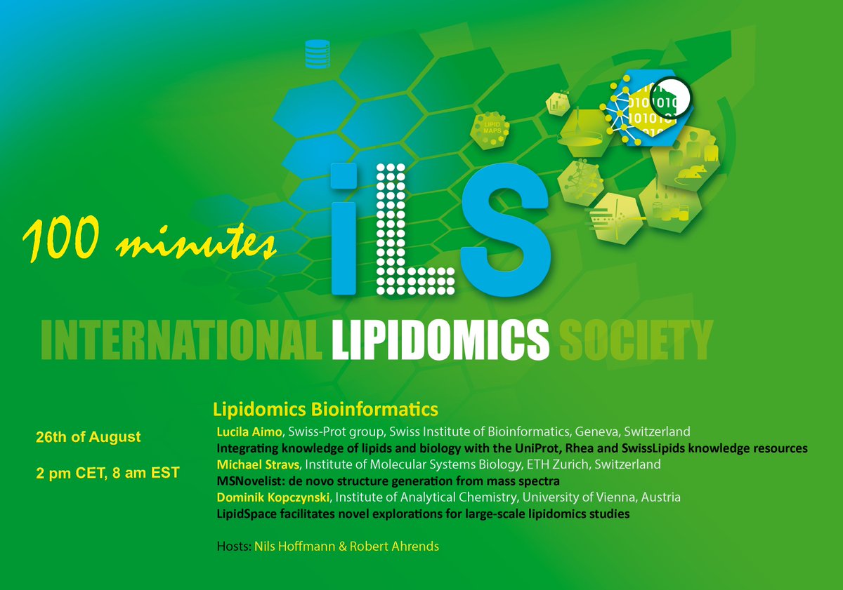 International Lipidomics Society (@___ils____) on Twitter photo Do not miss next week's 100 min ILS; Lipidomics Bioinformatics; Friday the 26th at 2 pm CET; link is provided via ILS homepage; <a href="/lipidmaps/">LIPID MAPS</a> @epilipidnet @avantilipids #metabolomics Do not miss next week's 100 min ILS; Lipidomics Bioinformatics; Friday the 26th at 2 pm CET; link is provided via ILS homepage; <a href="/lipidmaps/">LIPID MAPS</a> @epilipidnet @avantilipids #metabolomics