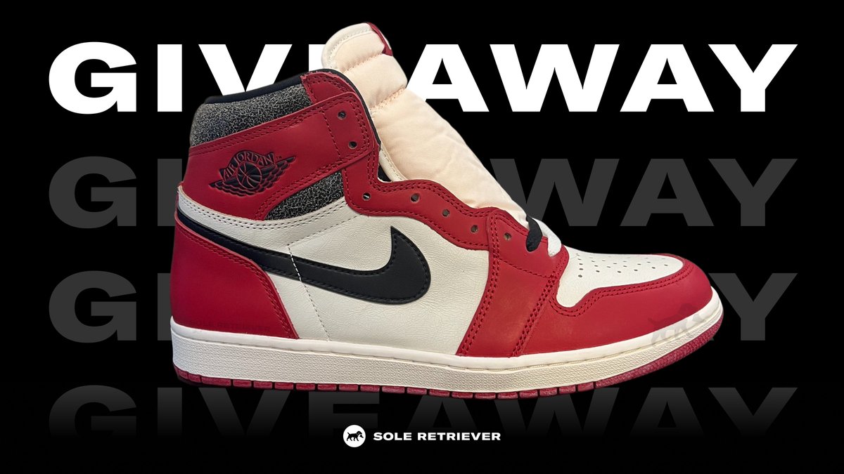Sole Retriever (@soleretriever) on Twitter photo We're giving away a FREE pair of the Air Jordan 1 Chicago Reimagined Lost and Found! 🏆🏆🏆
📝 To Enter:
1️⃣ Retweet & Like
2️⃣ Tag a friend
3️⃣ Must be following <a href="/SoleRetriever/">Sole Retriever</a>
Winner announced Monday at 8pm EST. Good luck! 🍀 We're giving away a FREE pair of the Air Jordan 1 Chicago Reimagined Lost and Found! 🏆🏆🏆
📝 To Enter:
1️⃣ Retweet & Like
2️⃣ Tag a friend
3️⃣ Must be following <a href="/SoleRetriever/">Sole Retriever</a>
Winner announced Monday at 8pm EST. Good luck! 🍀