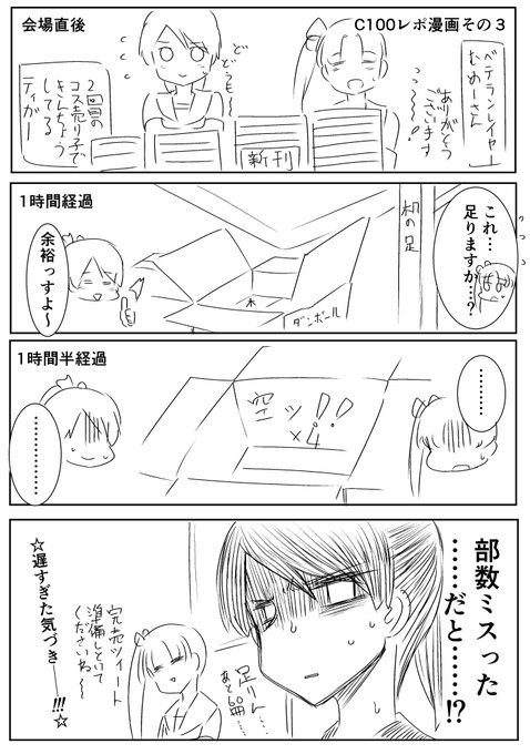 コミケレポ漫画その3
すいませんほんとにコミケの部数読めてませんでした… 