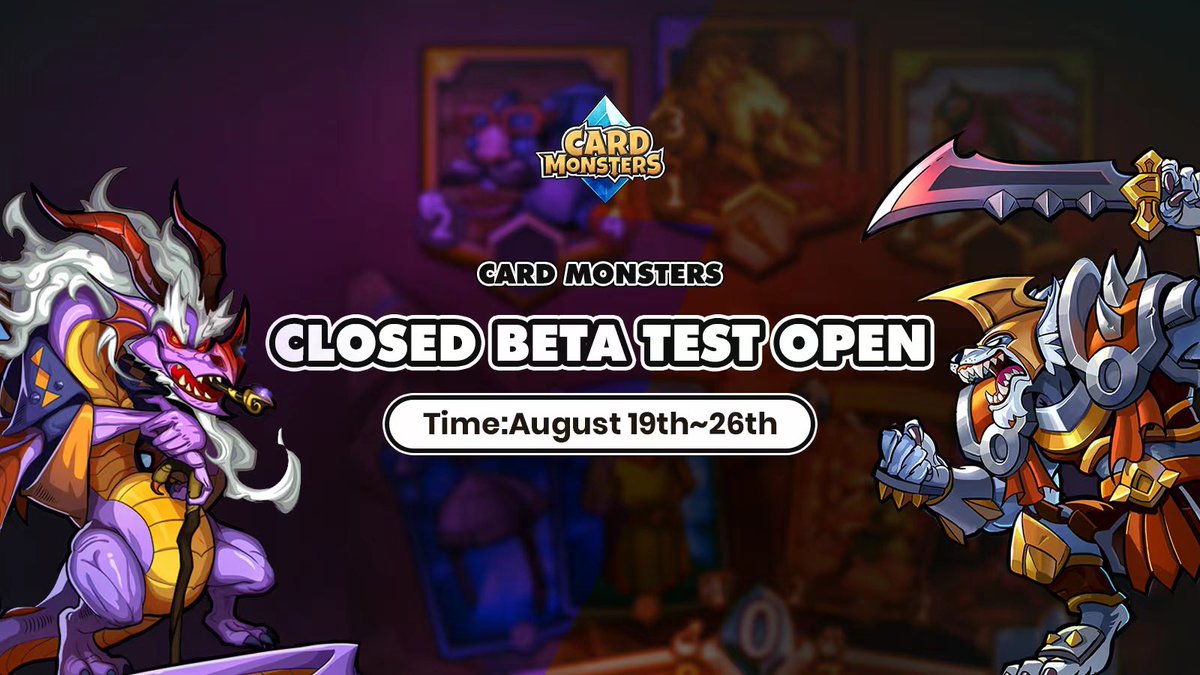 Are you ready?!  📣
We are very excited to announce that our Public Beta is finally available to everyone. 🤩

Visit our website and download it here: cardmonsters.io
The top 100 individual ranks are eligible to get rewards in the game according to the games’  PvP ranking