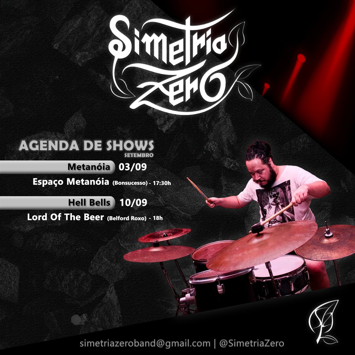 SimetriaZero's tweet image. ‼️ALÔ, CAMBADA‼️
📢SE LIGA NA AGENDA‼️

❌SÁB 03/09 - Estaremos no Metanoia
▪️Entrada franca (Doe 1kg de alimento não perecível)
📍Local: Espaço Metanoia

❌SÁB 10/09 - 18:00 - Voltaremos ao Hell Bells 
▪️Entrada franca
📍Local: Lord Of The Beer (São Vicente)

ESPERAMOS VOCÊS‼️