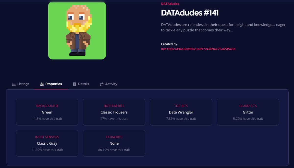 BlGdata's tweet photo. 😀🌞everyone!! Let's do another raffle! LIKE❤️and RETWEET🔁 this post to be entered into a #NFTGiveaways for DATAdude #141. I just bought him off #loopexchange for a great deal! Check out all of them on LoopExchange. 24H Contest https://t.co/xM2davkYHe 
@GameStopNFT #glitterbeard https://t.co/xhYHxsE5gl