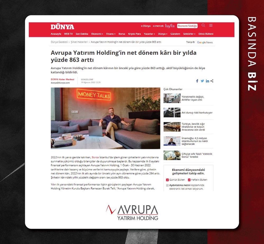 Avrupa Yatırım Holding tweet media
