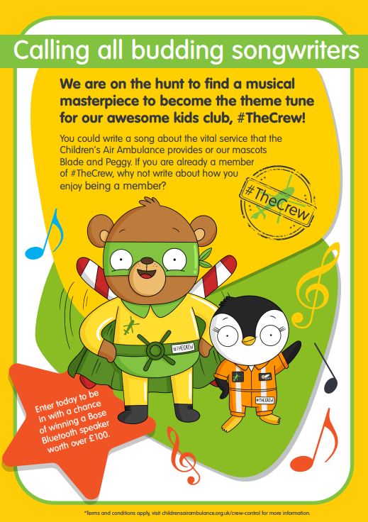 Children's University Trust (@cu_trust) on Twitter photo Fancy trying something new? <a href="/ChildrensAirAmb/">Children's Air Ambulance</a> #TheCrew are running a song writing competition, get your creative juices flowing and submit your song for a chance to win some great prizes and gain a Children's University stamp. childrensuniversity.co.uk/media/1449/son… Fancy trying something new? <a href="/ChildrensAirAmb/">Children's Air Ambulance</a> #TheCrew are running a song writing competition, get your creative juices flowing and submit your song for a chance to win some great prizes and gain a Children's University stamp. childrensuniversity.co.uk/media/1449/son…