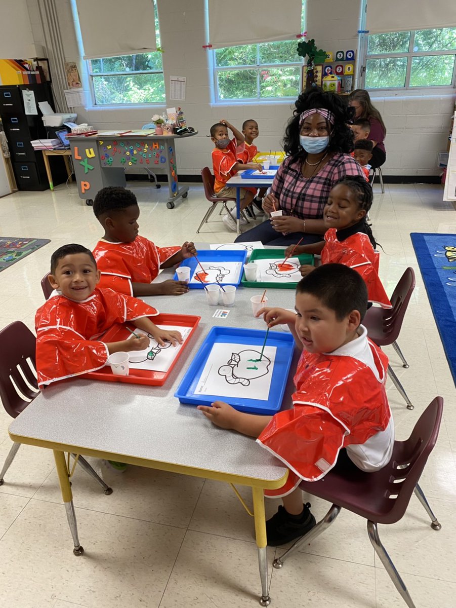 Lucy Pre-K painting with friends today! #iLoveLucyES #LESGameOn @SCSK12Unified