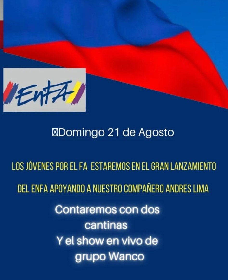 jovenes_fa's tweet photo. ESTE DOMINGO 21 TE ESPERAMOS EN EL LANZAMIENTO EnFA.
🔴Nuestros Jóvenes estarán acompañando.
🔵Contarán con dos Cantinas

⚪️¡Sumate al lanzamiento te va encantar! https://t.co/DTXdb3KGuD