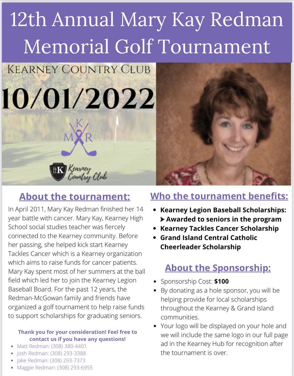 JakRedman2's tweet photo. Hello friends. We are looking for additional hole sponsors for our tournament this year! All details of that are included on this photo. If you are interested send me a message! Have a great weekend. https://t.co/rfV8C7ZdJU